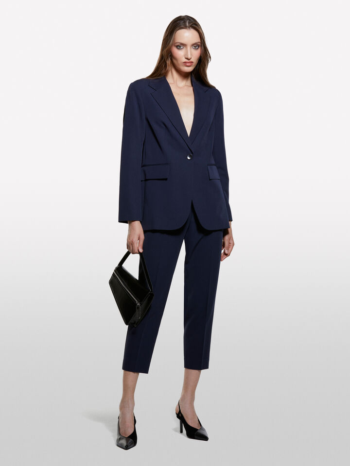 Dark blue regular fit blazer - women's blazers - Dark Blue | Sisley image number 1
